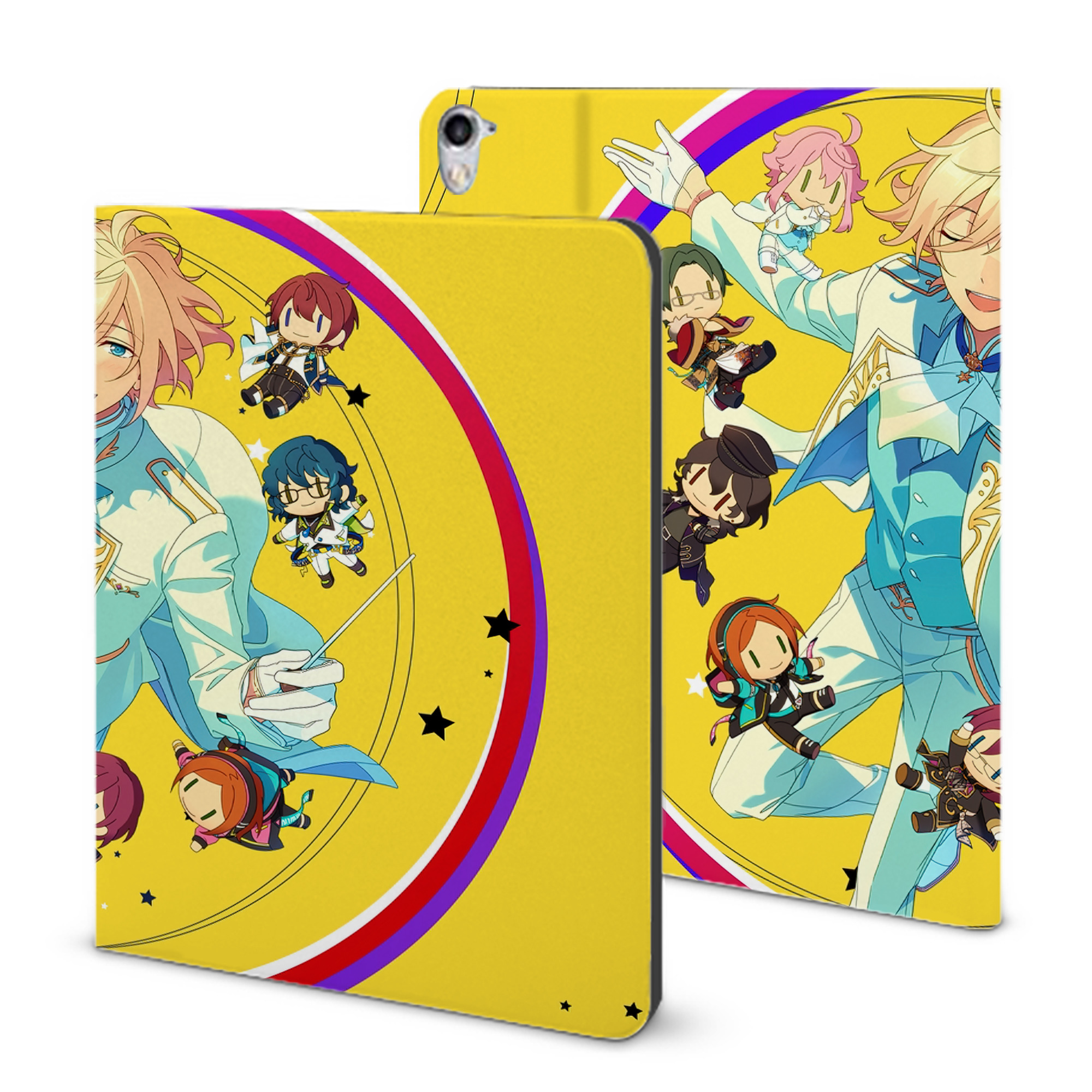 （画像用） あんさんぶるスターズ! Ensemble Stars IPad ケース ブック型 PUレザー TPU 耐衝撃 軽量 薄型 ペン収納なし 全面保護 IPad 各モデル対応